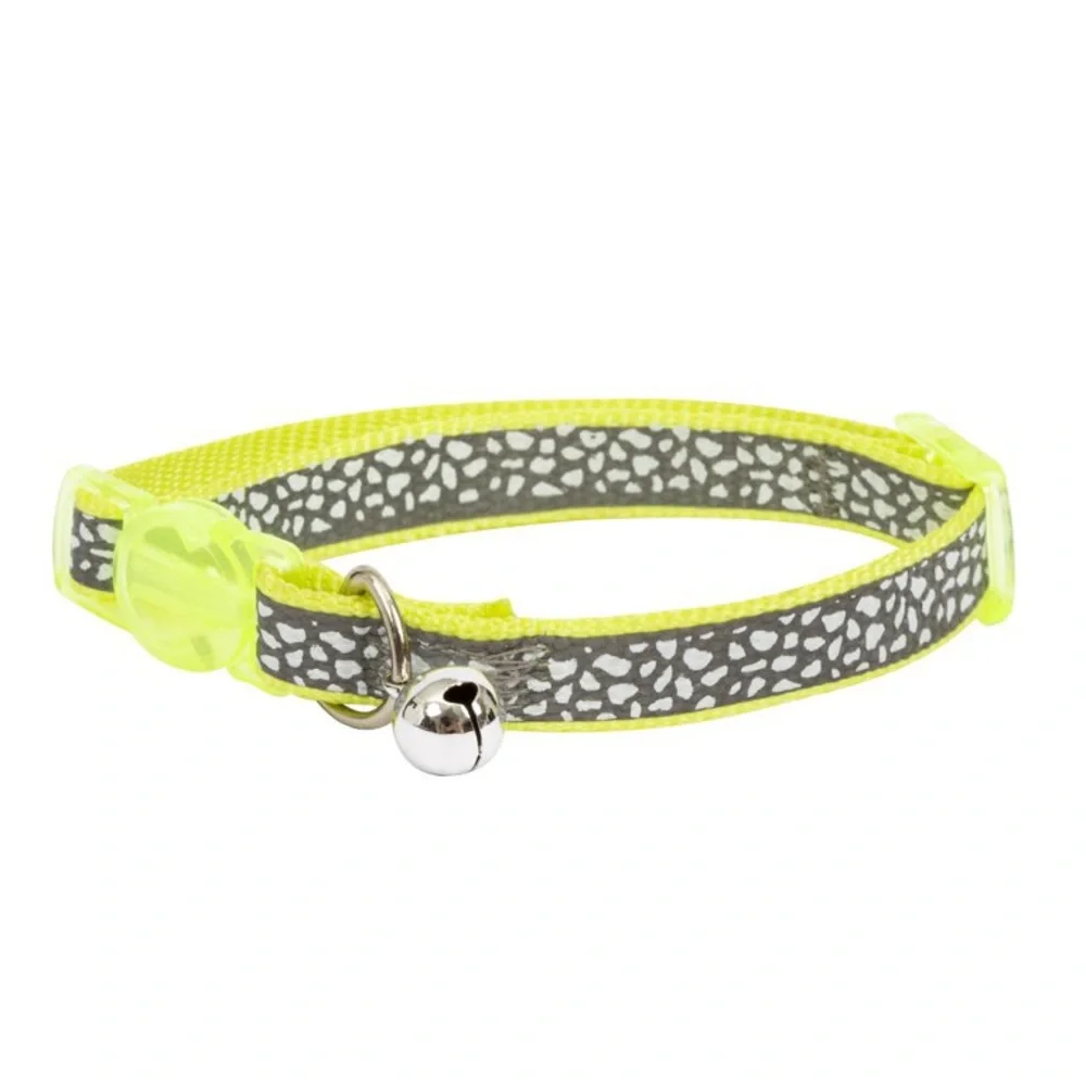 Vibrant Life Polyester Animal Print Fashion Reflective Cat Collar, Green,‎ NWOT